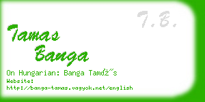 tamas banga business card